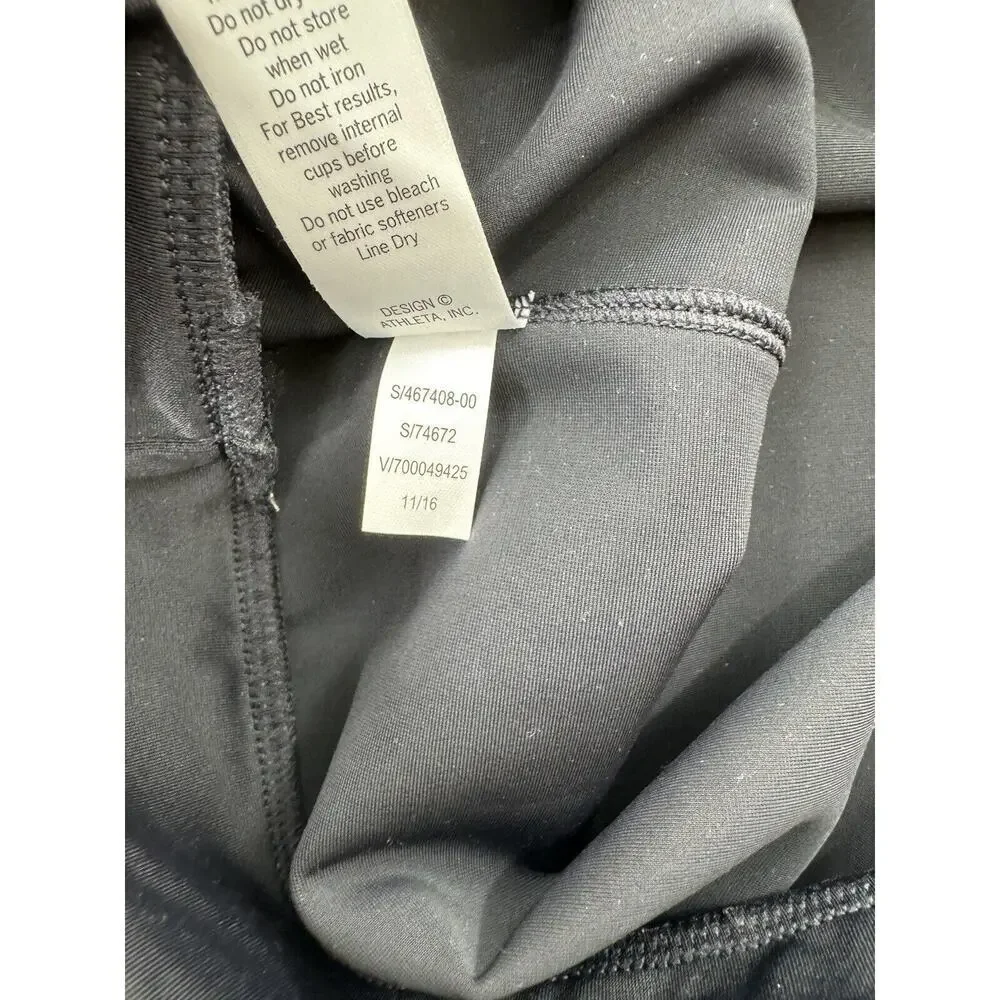 Athleta Swim Top Tankini Size 34 D/DD Black Cut Out Criss Cross Underwire​​ - Picture 9 of 14